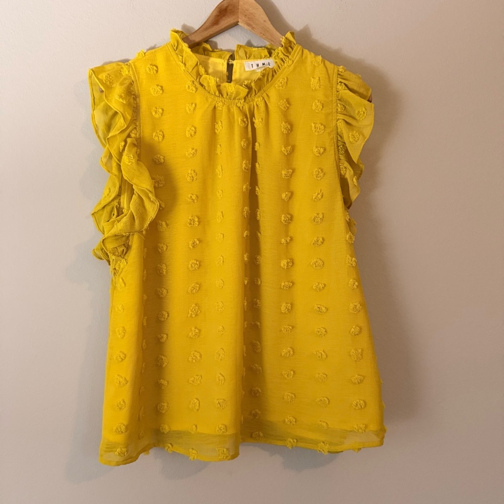 THML Sunlit Yellow Ruffle Top